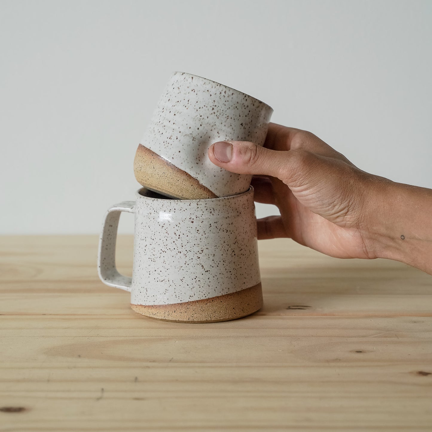 Mini-Barrel Mug - Speckled White